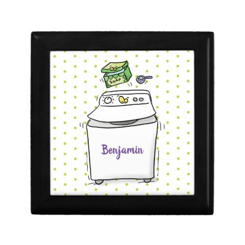 Cute washing machine laundry cartoon illustration gift box