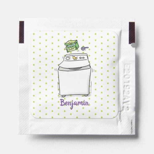 Cute washing machine laundry cartoon illustration hand sanitizer packet