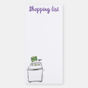 Cute washing machine laundry cartoon illustration magnetic notepad
