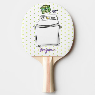 Cute washing machine laundry cartoon illustration ping pong paddle