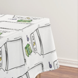 Cute washing machine laundry cartoon illustration tablecloth