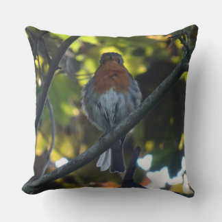 Cute Watching Robin Throw Pillow