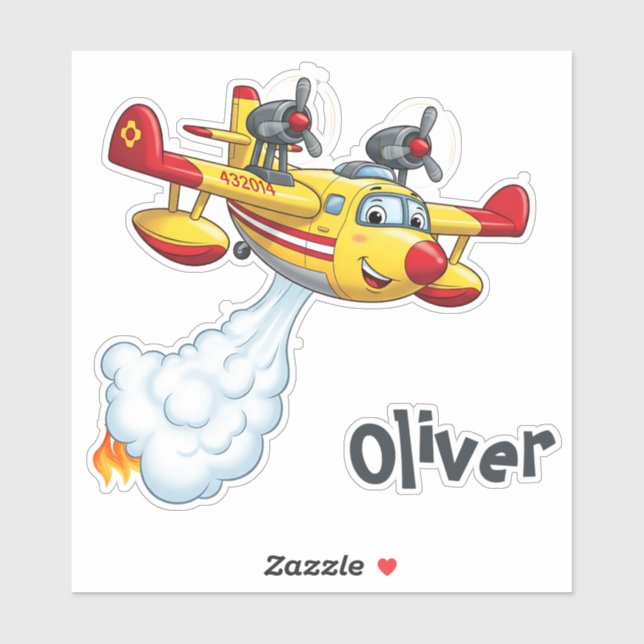 Cute Water Bomber Aircraft - Fireplane Sticker (Sheet)