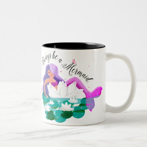 Cute Water Lily Mermaid Mug