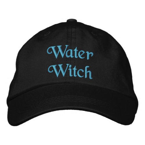 Cute Water Witch Turquoise Blue Black  Embroidered Baseball Cap