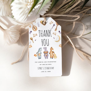 Cute Watercolor African Animals Birthday Thank You Gift Tags