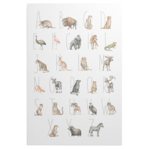 Cute Watercolor Animal Alphabet Gallery Wrap