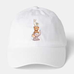 Cute Watercolor Animals Stack Toddler & Baby Hat