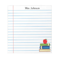 Cute Watercolor Apple Books - Lined Paper Teacher 