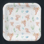 Cute Watercolor Axolotl Birthday Party  Paper Plat Paper Plates<br><div class="desc">Starting with a fabulous printed invitation, set the tone with a unique design then carry the theme through the entire event. Your event will be picture perfect from beginning to end with special little extras. At the party, consider personalized party favors for an extra special touch. These designs can be...</div>