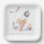 Cute Watercolor Axolotl Birthday Party  Paper Plates