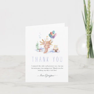Cute Watercolor Axolotl Thank You Photo Card