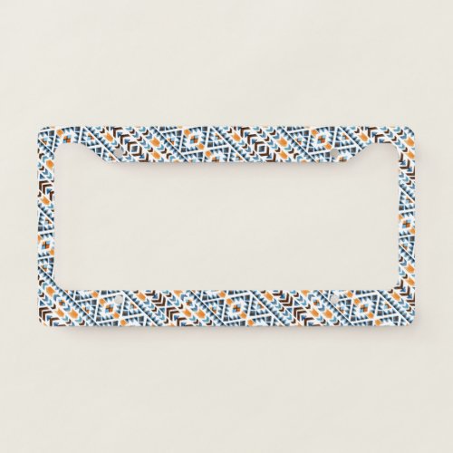 Cute watercolor aztec pattern license plate frame