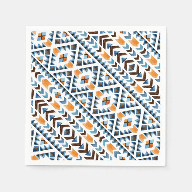 Cute watercolor aztec pattern napkins (Front)