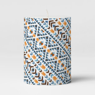 Cute watercolor aztec pattern pillar candle