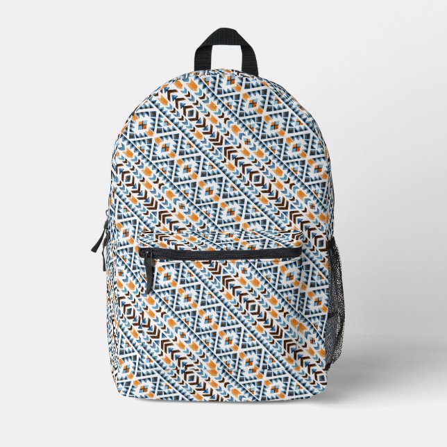 Cute watercolor aztec pattern printed backpack (Front)