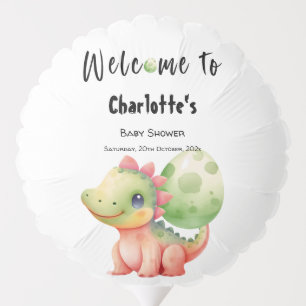 Cute Watercolor Baby Dinosaur Baby Shower Balloon