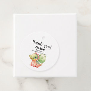 Cute Watercolor Baby Dinosaur Baby Shower Favor Tags