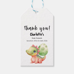 Cute Watercolor Baby Dinosaur Baby Shower Gift Tags