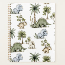 Cute Watercolor Baby Dinosaurs