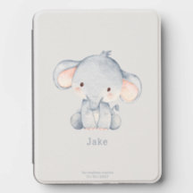Cute Watercolor Baby Elephant and Name