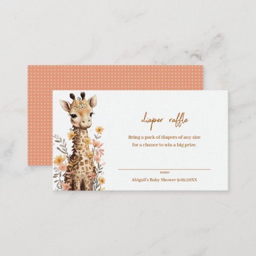 Cute Watercolor Baby Giraffe Book for Baby Enclosure Card