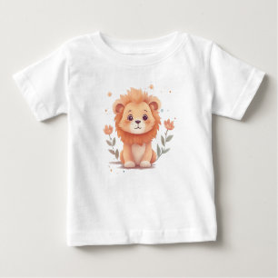 Cute Watercolor Baby Lion Cub Baby T-Shirt