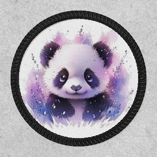 Cute Watercolor Baby Panda Bear Patch