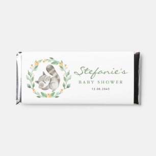 Cute Watercolor Baby Raccoon Wreath Baby Shower Hershey Bar Favors