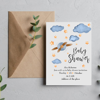 Cute watercolor Baby shower Invitation
