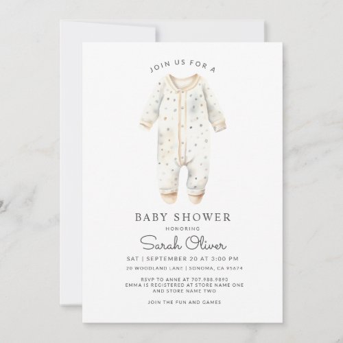 Cute Watercolor Baby Things Baby Shower Invitation