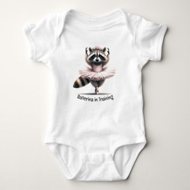Cute Watercolor Ballerina in Training Baby Bodysuit (Front)