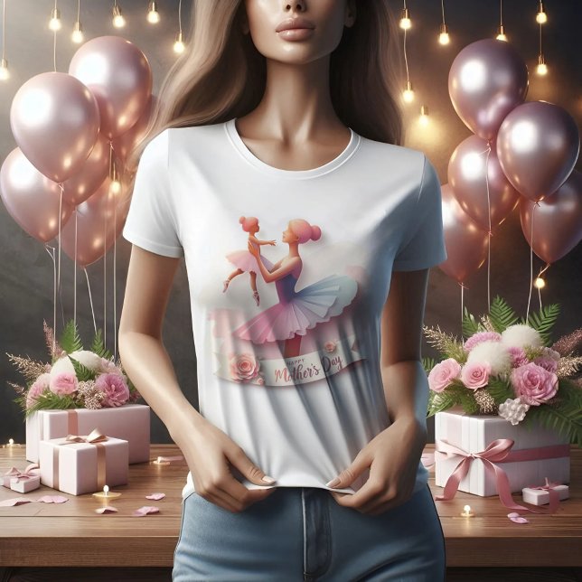 Cute Watercolor Ballerina Mom silhouette T-Shirt (Creator Uploaded)