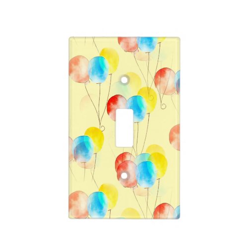 Cute Watercolor Balloons Pattern Nursery Light Switch Cover