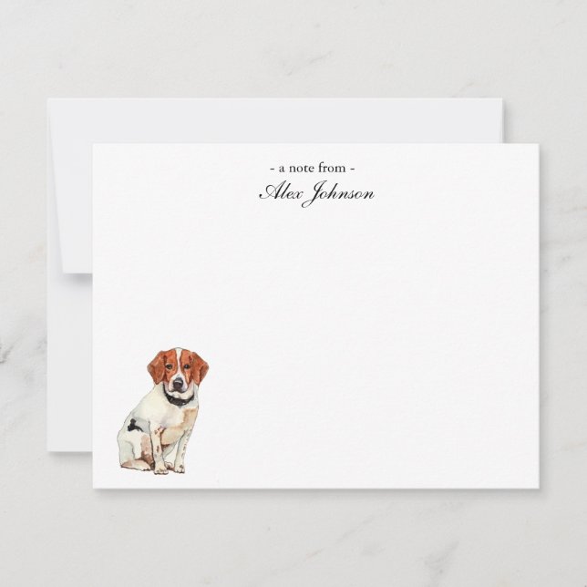 Cute Watercolor Beagle dog Flat  Thank You Card (Front)