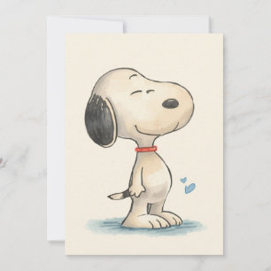 Cute Watercolor Beagle Dog Illustration Holiday Card