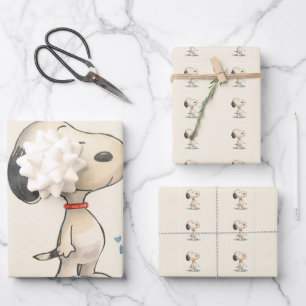 Cute Watercolor Beagle Dog Illustration Wrapping Paper Sheets