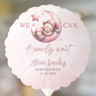 Cute Watercolor Bear Baby shower Girl Pary Balloon
