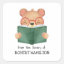 CUTE WATERCOLOR BEAR READING BOOK BOOKPLATE