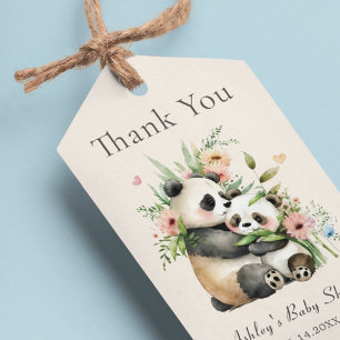  Cute Watercolor Bears & Flowers Baby Shower Gift Tags
