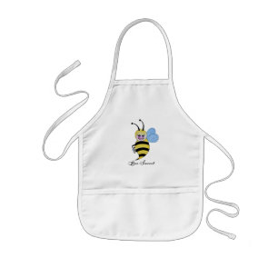 Cute Watercolor Bee With Happy Smile Kids' Apron