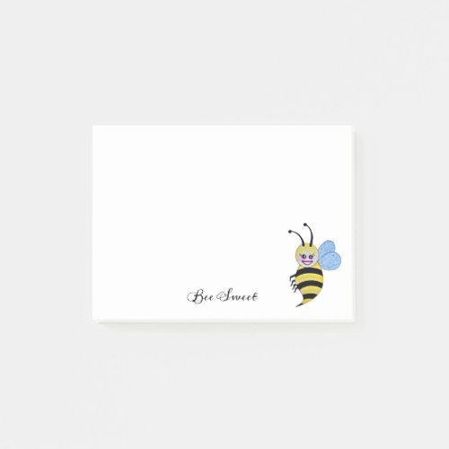 Cute Watercolor Bee With Happy Smile Post_it Notes