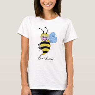 Cute Watercolor Bee With Happy Smile T-Shirt