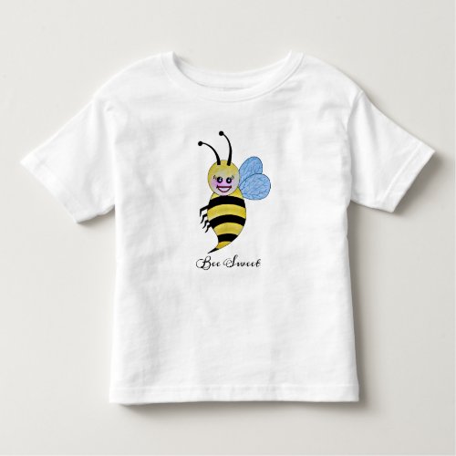 Cute Watercolor Bee With Happy Smile Toddler T_shirt