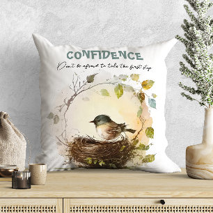 Cute Watercolor Bird Nursery Motivation Throw Pillow