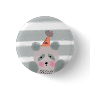 Cute Watercolor Birthday Panda Button