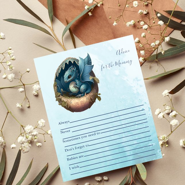 Cute Watercolor Blue Dragon Baby Shower (Creator Uploaded)