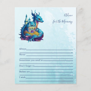 Cute Watercolor Blue Dragon Baby Shower