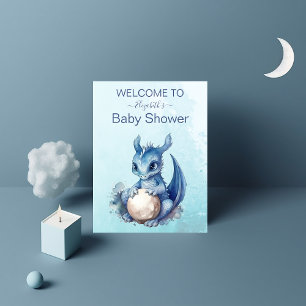Cute Watercolor Blue Dragon Baby Shower Foam Board