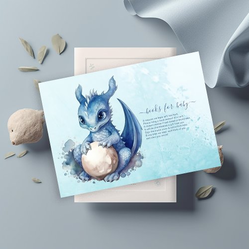 Cute Watercolor Blue Dragon Baby Shower Invitation